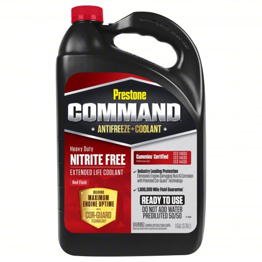 PRESTONE Antifreeze Coolant: Pre-Diluted 50/50, 1 gal Container Size, Clear/Red, NF-OAT, Jug