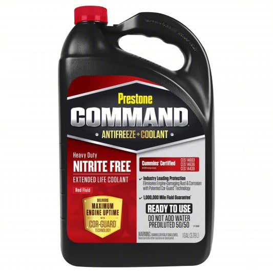 PRESTONE Antifreeze Coolant: Pre-Diluted 50/50, 1 gal Container Size, Clear/Red, NF-OAT, Jug